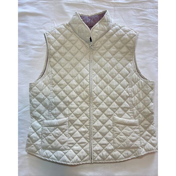 Van Heusen Women’s Quilted Vest Large Off White/Cream - Picture 1 of 7